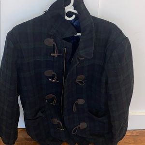Lauren Ralph Lauren Mens Plaid Peacoat Jacket 42R
